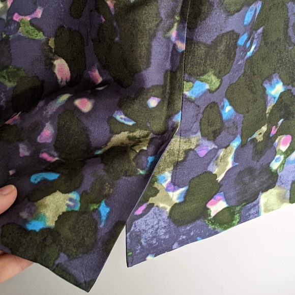 Silk and wool blend scoop neck watercolour dress size 0 J Crew - Picture 11 of 13